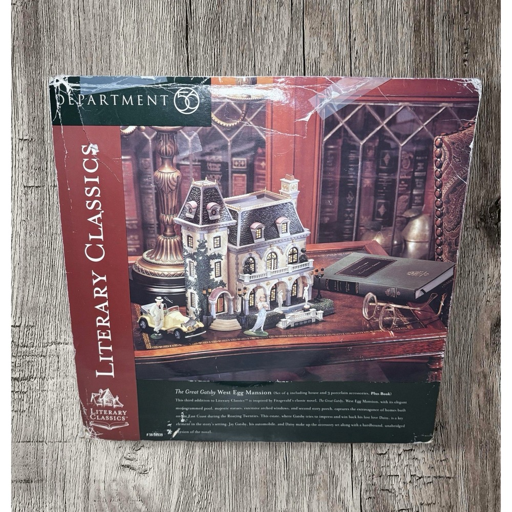 Department 56 Literacy Classics Great Gatsby West Egg Mansion Lights Up W/Box #B
